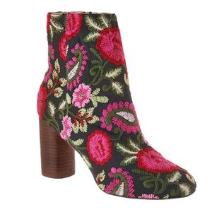 NWT *SOLE SOCIETY* Booties … *MULHOLLAND* … Embroidery•Pink Floral … Size: 8.5 M